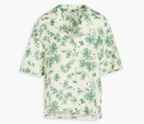 Bourget Hemd aus einer Leinenmischung mit floralem Print 1