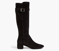 Kniehohe Stiefel aus Veloursleder