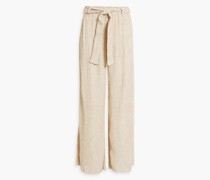 Elle Hose mit weitem Bein aus einer plissierten Seiden-, Hanfund Bambus-Baumwollmischung S