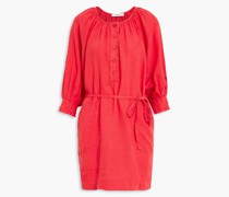 Landra geraffte Minikleid au Leinen mit Gürtel