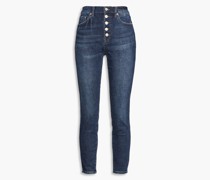 Aline hoch sitzende Skinny Jeans inausgewaschener Optik