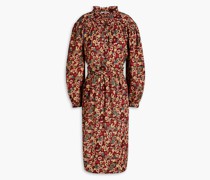Colline Kleid aus Baumwolle mit floralem Print und Raffung