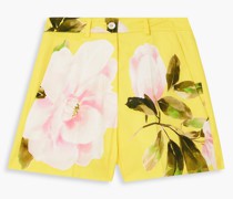Shorts aus einer Baumwoll-Seidenmischung mit floralem Print