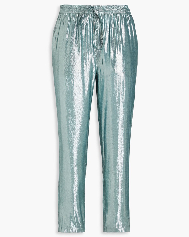 RED Valentino Damen REDValentinoCropped Karottenhose aus Lamé