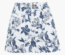 Plissierte Jeansshorts mit floralem Print 24