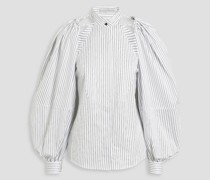 Gestreifte Bluse aus Baumwollpopeline mit Cut-outs