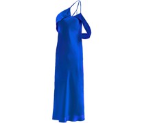 Midikleid aus Seiden-Charmeuse mit Rückenausschnitt und asymmetrischer Schulterpartie