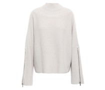 Gerippter Oversized-Pullover aus Kaschmir mit Reißverschlussdetails