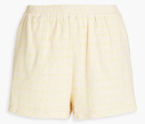 Shorts aus Baumwoll-Jacquard mit Polka-Dots
