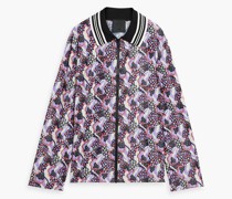Jacke aus glänzendem Jersey mit floralem Print S