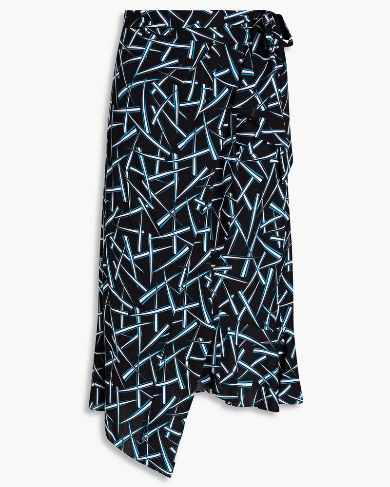 Diane von Furstenberg Damen Reem Midirock aus Crêpe mit Print und Rüschen