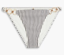 Amalfi tief sitzendes Bikini-Höschen mit Streifen und Ringverzierungen
