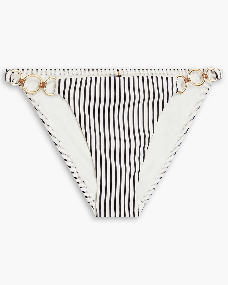ViX Damen Amalfi tief sitzendes Bikini-Höschen mit Streifen und Ringverzierungen