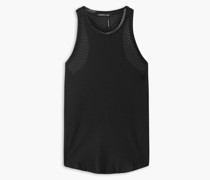 Areate Tanktop aus Stretch-Mesh mit Satinbesatz