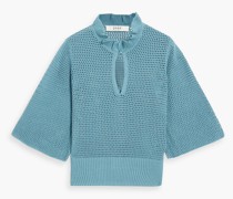 Friedell Strickpullover aus Baumwolle inHäkeloptik S