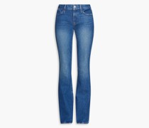 Le High Flare hoch sitzende Schlagjeans inausgewaschener Optik 26