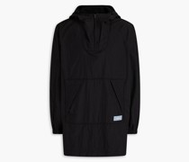 Kapuzenjacke aus Shell inKnitteroptik mit Mesh-Besatz S