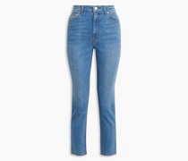 Halbhohe Cropped Jeans mit geradem Bein