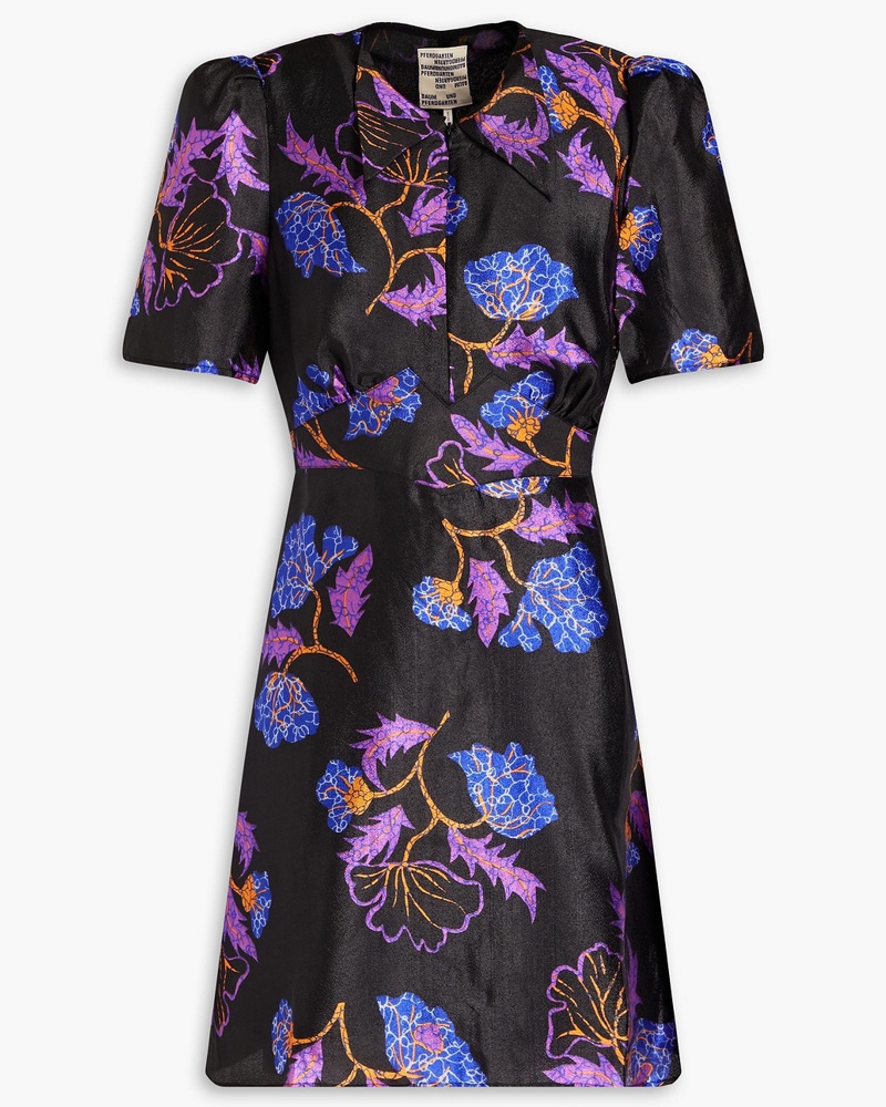 Baum und Pferdgarten Damen Amel Minikleid aus glänzendem Crêpe mit floralem Print Baum und Pferdgarten Damen Amel Minikleid aus glänzendem Crêpe mit floralem Print
