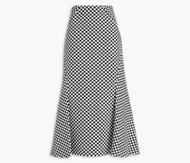Ivett checked cotton-blend jacquard midi skirt