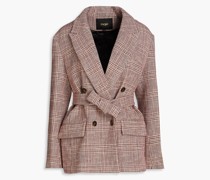 Vinone doppelreihiger Blazer aus Tweed aus einer Baumwollmischung mit Glencheck-Muster