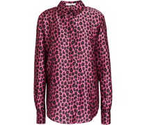 Hemd aus glänzendem Twill mit Leopardenprint