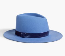 Blaine Fedora aus Wollfilz mit Samtbesatz