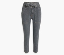 Logan hoch sitzende Jeans mit geradem Bein und Gürtel 23