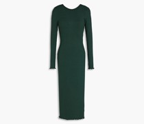 Midikleid au geripptem Jerey