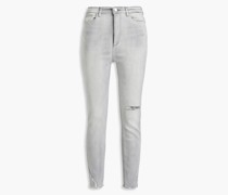 Hoch sitzende Cropped Skinny Jeans inDistressed-Optik 23