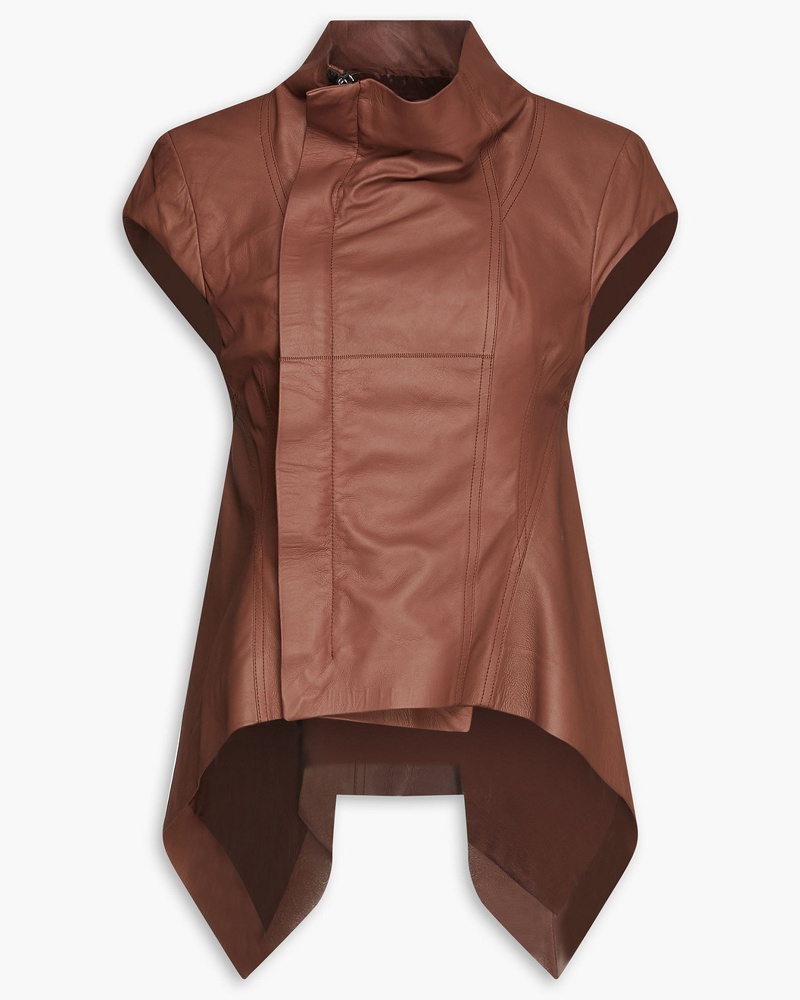 Rick Owens Damen Asymmetrische Weste aus Leder