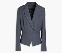 Doppelreihiger Blazer aus Twill aus einer Wollmischung