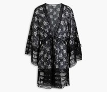 Kimono aus einer Baumwollmischung mit floralem Print M