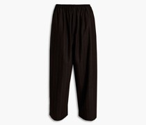 Gestreifte Hose mit weitem Bein aus Kaschmir-Tweed