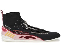 Verzierte Sneakers aus Rippstrick mit Cut-outs