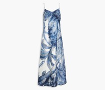 Nana Kleid aus Satin aus einer Bauwoll-Seidenischung it florale Print