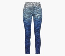 Halbhohe Cropped Skinny Jeans mit Schlangenprint