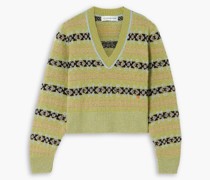 Pullover aus einer Wollmischung mit Metallic-Effekt und Fair-Isle-Muster