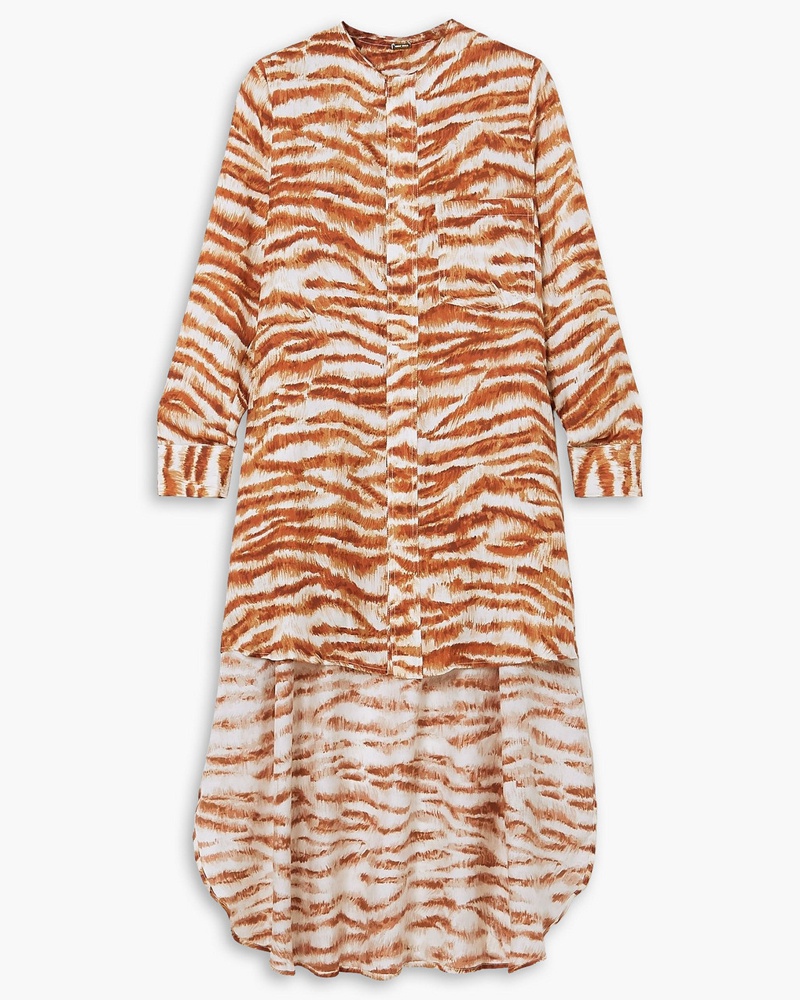 Cult Gaia Damen Thealy Tunika au Jerey mit Tigerprint Cult Gaia Damen Thealy Tunika au Jerey mit Tigerprint