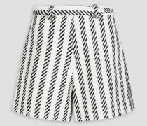 Shorts aus Bouclé-Tweed mit Fischgratmuster