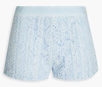 Shorts aus schnurgebundener Spitze aus einer Baumwollmischung mit Stickereien