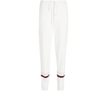 Gestreifte Track Pants aus Jersey aus einer gerippten Baumwollmischung