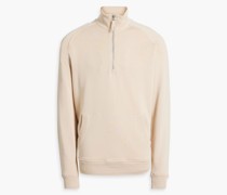 Sweatshirt aus Fleece aus einer Baumwoll-Lyocellmischung mit halblangem Reißverschluss L
