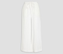 Hose mit weitem Bein aus Leinen