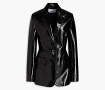 Blazer aus Lacklederimitat inKnitteroptik