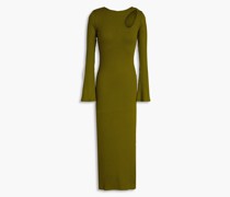 Space Midikleid aus geripptem Jersey mit Cut-outs