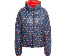 Wendbare Daunenjacke au getepptem hell mit floralem Print