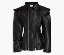 Convertible faux leather jacket
