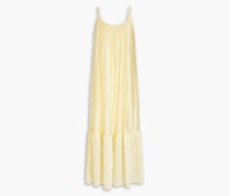 Gerafftes Midikleid aus Baumwollsatin aus einer Tencel™-Mischung