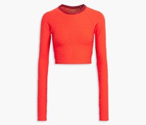 Cropped Oberteil aus Stretch-Jacquard S